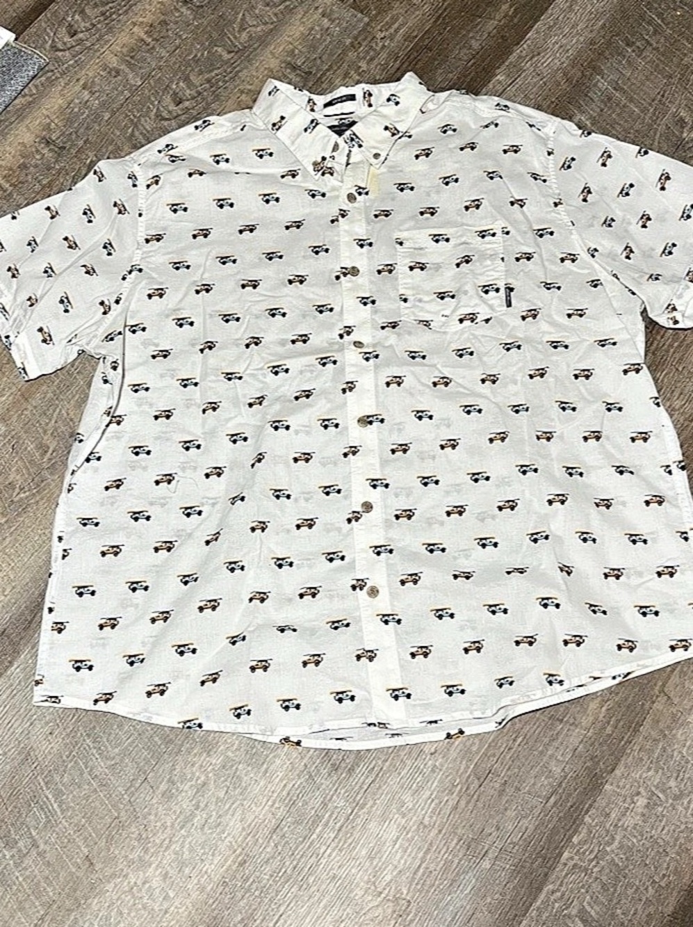 Eddie Bauer Classic Fit Men's Printed Button Down Short Sleeve Shirt 2XL Lk New